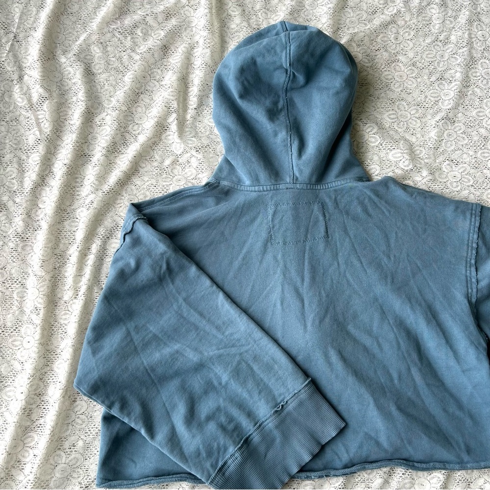 Free People Movement Beachy Cropped hoodie blue size small - Picture 9 of 9